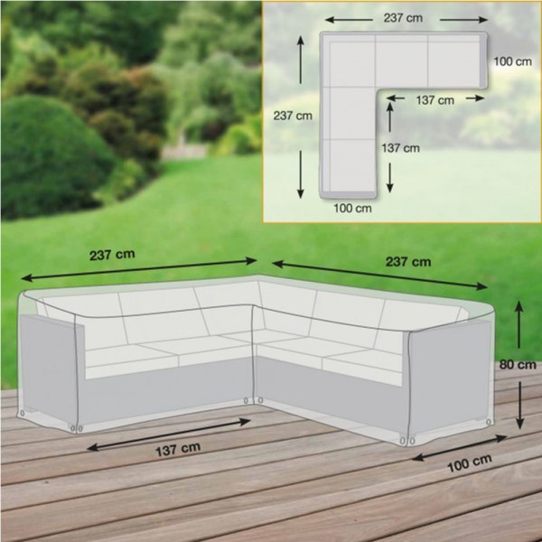 GWM Schutzhülle für Loungegruppe L-Form 237x237x80cm - 4260270620445 | by gartenteiche-fockenberg.de