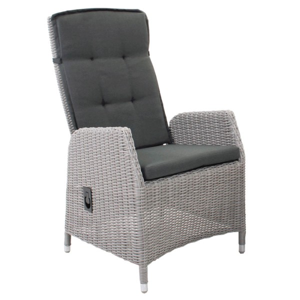 Strandflair® Verstellsessel Mojo, anthrazit/grau, Polyrattan | by gartenmoebel-fockenberg.de