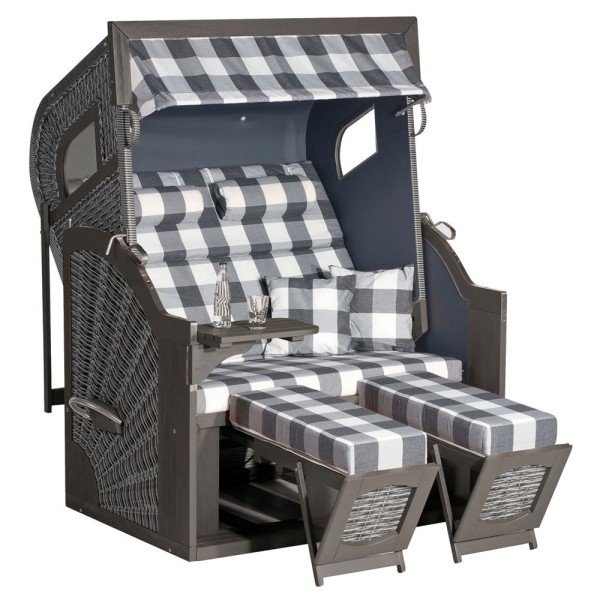 SunnySmart® Strandkorb Rustikal 405 Z Comfort XL Pinie, Stoff 1210 | by gartenteiche-fockenberg.de