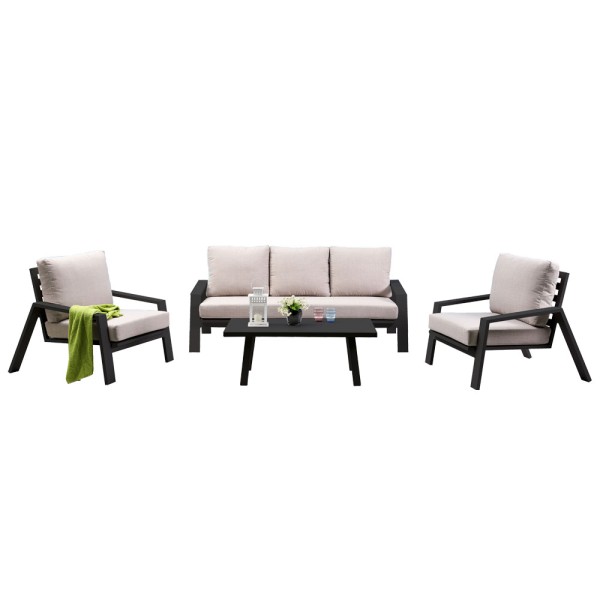 STRANDFLAIR® Lounge-Set Milan Aluminium | by gartenmoebel-fockenberg.de