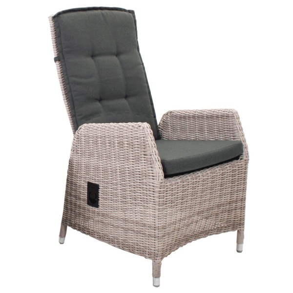 Strandflair® Verstellsessel Sawu, anthrazit/beige, Polyrattan | by gartenmoebel-fockenberg.de