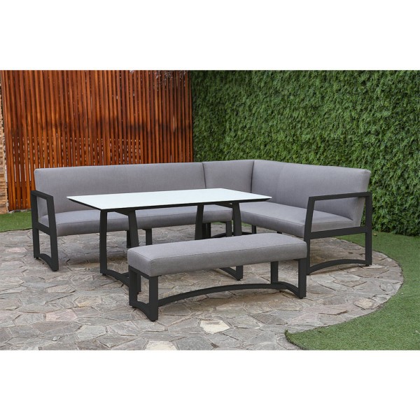 STRANDFLAIR® Dining-Lounge Veneto Aluminium/Olefin | by gartenteiche-fockenberg.de