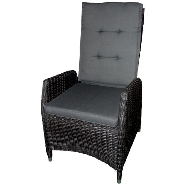 Strandflair® Verstellsessel Alor, anthrazit/schwarz, Polyrattan | © by gartenmoebel-fockenberg.de